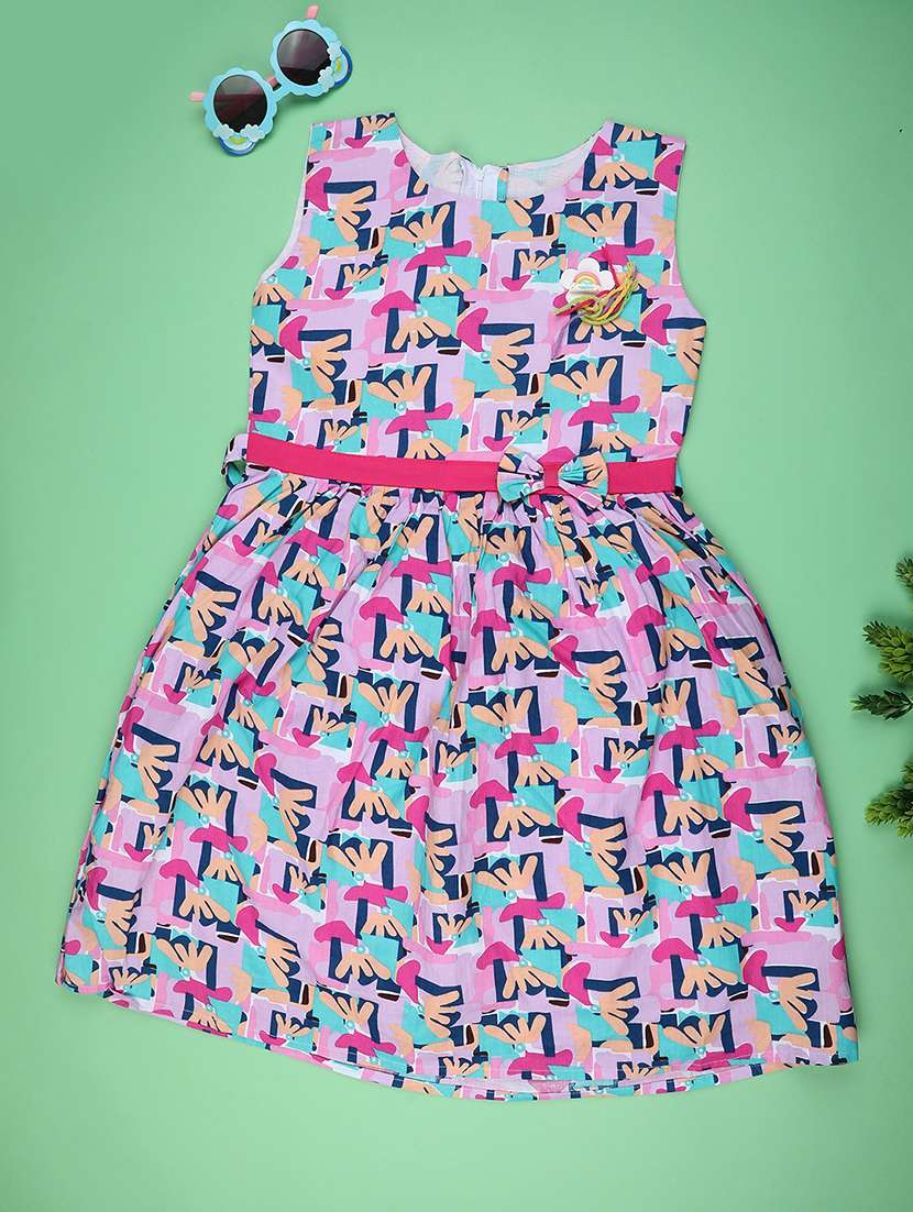 women printed sleeveless frock