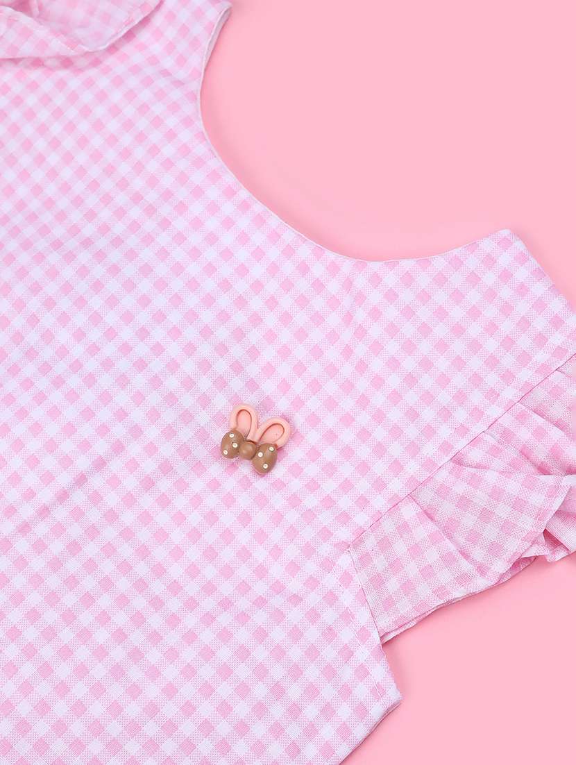 girls checkered sleeveless tiered frock - 22317352 -  Standard Image - 3