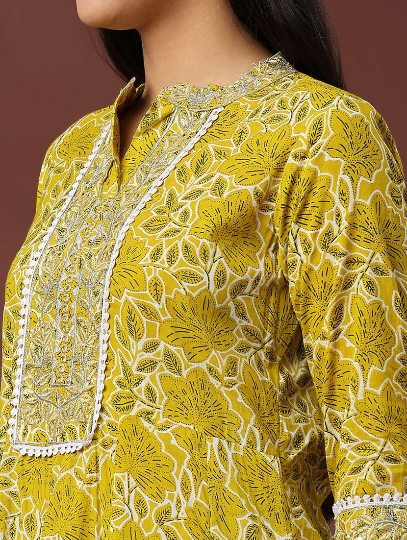 mustard cotton kurta dupatta  set - 22317398 -  Standard Image - 5