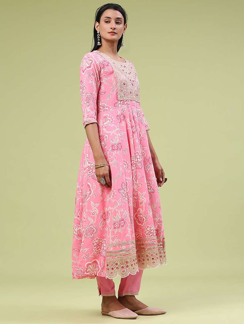 pink rayon kurta pant  set - 22317407 -  Standard Image - 3