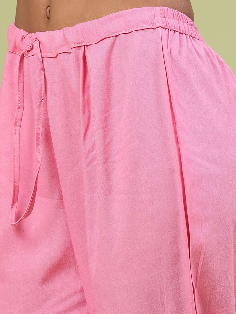 pink rayon kurta pant  set - 22317407 -  Standard Image - 5