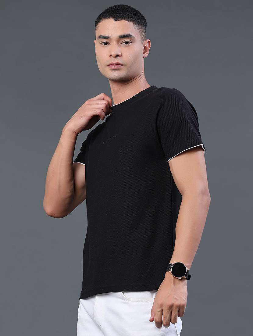 men solid round neck regular fit t-shirt - 22317444 -  Standard Image - 3