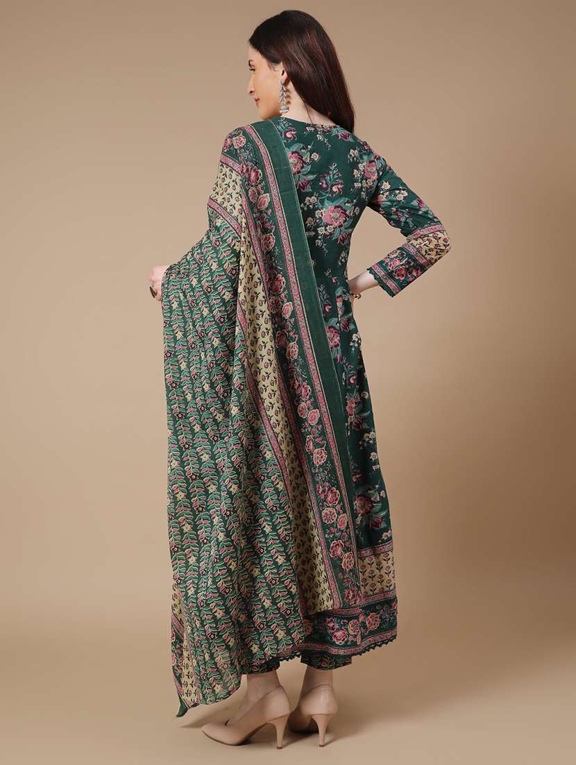 green cotton kurta pant  set - 22317459 -  Standard Image - 3