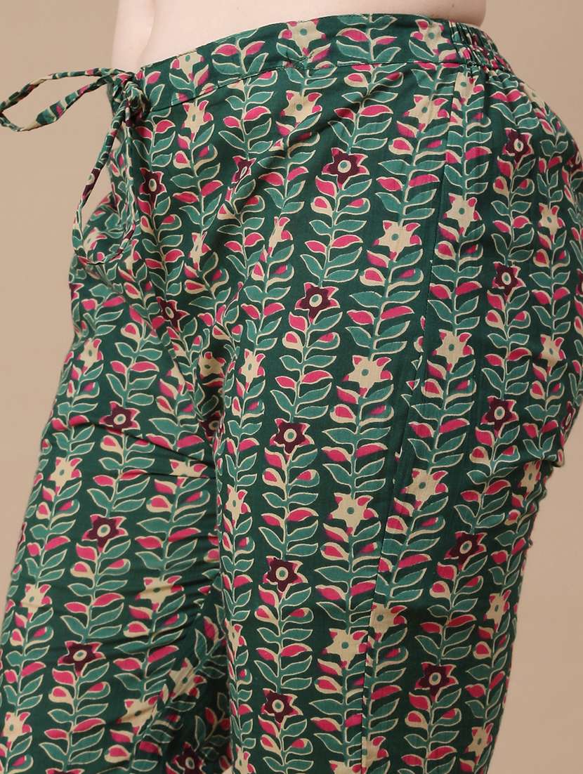 green cotton kurta pant  set - 22317459 -  Standard Image - 5