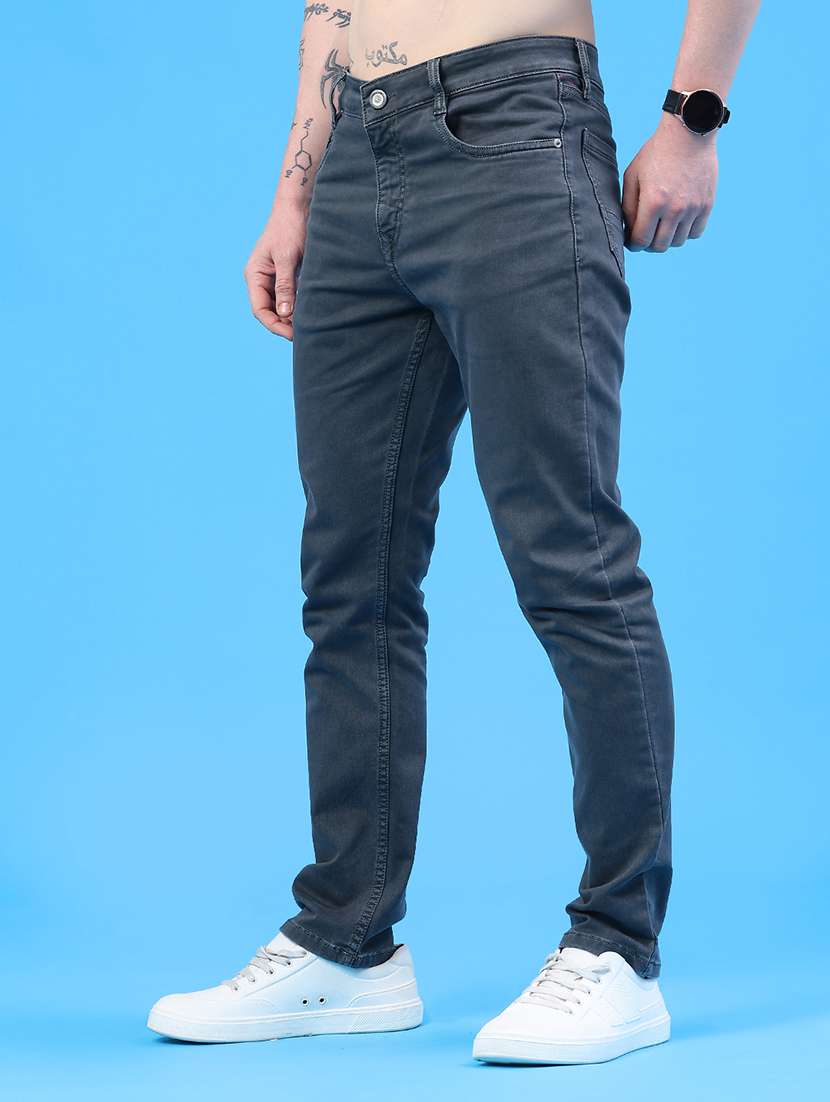 men plain mid rise full length jeans - 22317464 -  Standard Image - 3