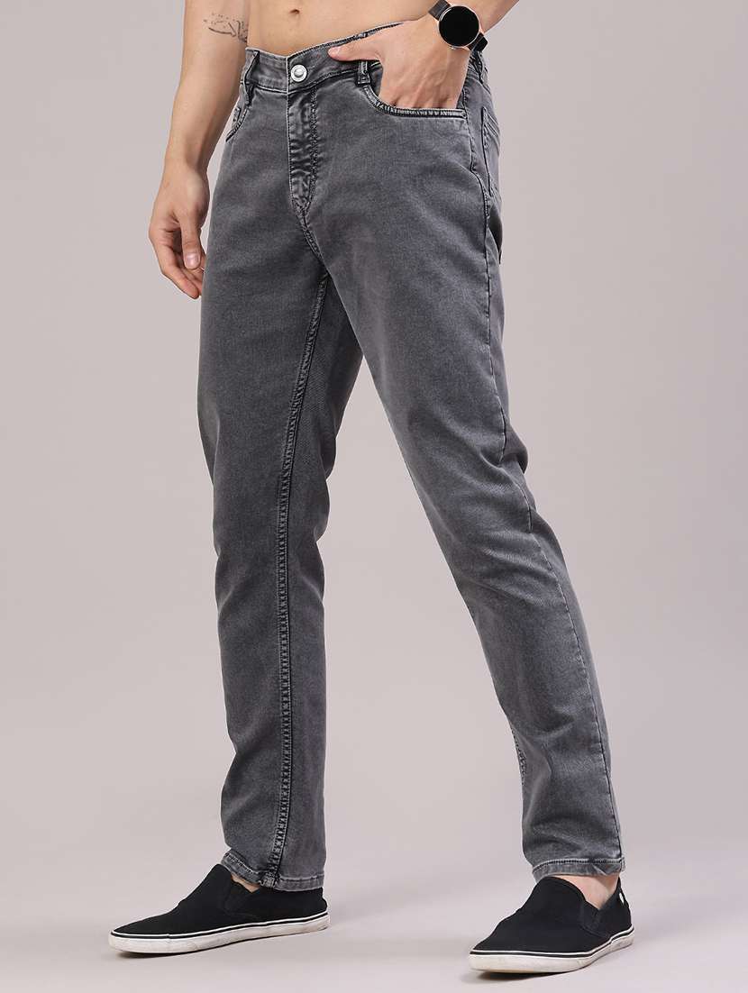 men plain mid rise full length jeans - 22317471 -  Standard Image - 3