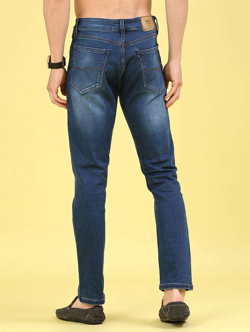 men washed mid rise full length slim fit jeans - 22317476 -  Standard Image - 3