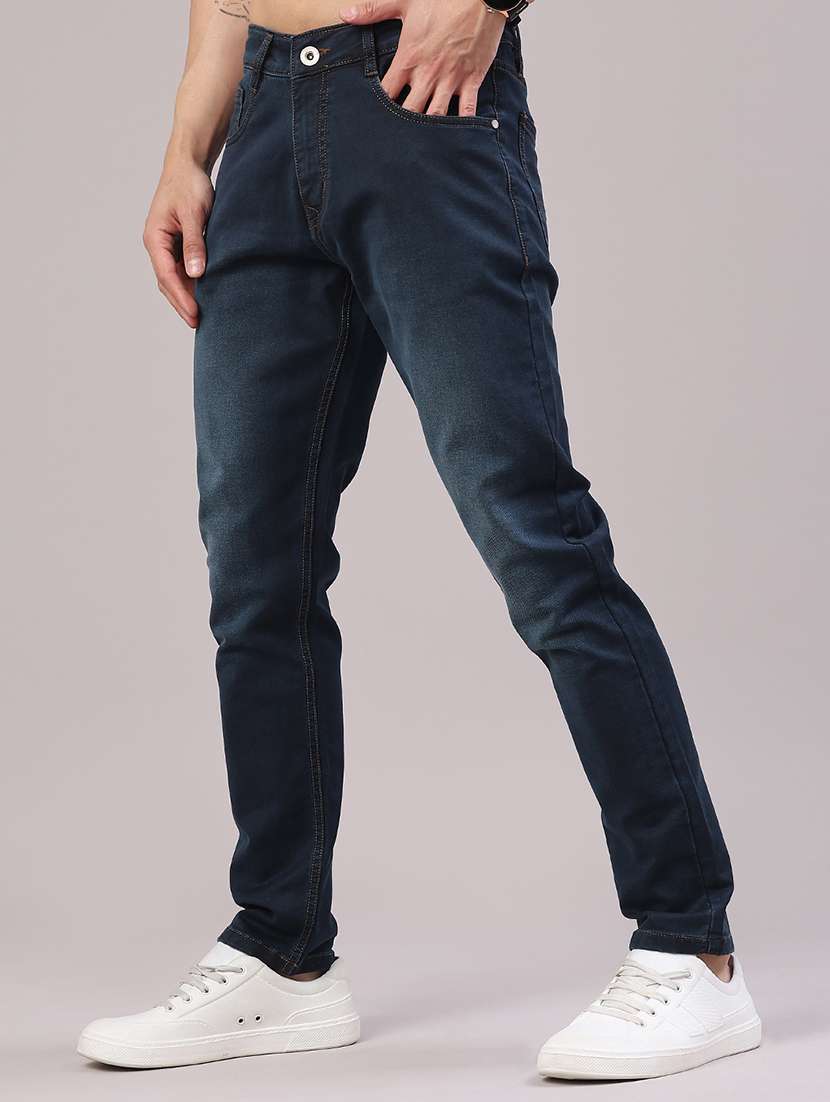 Men Washed Mid Rise Full Length Slim Fit Jeans - 22317478 -  Standard Image - 3