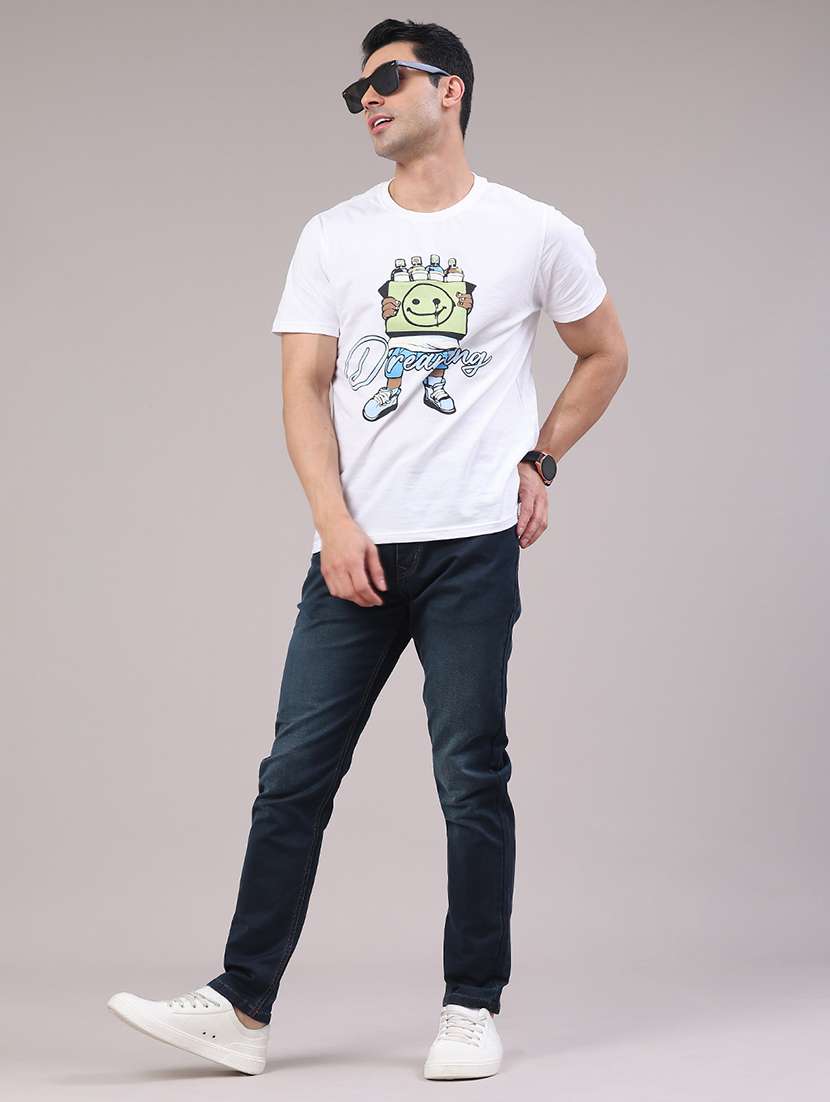 Men Washed Mid Rise Full Length Slim Fit Jeans - 22317478 -  Standard Image - 5