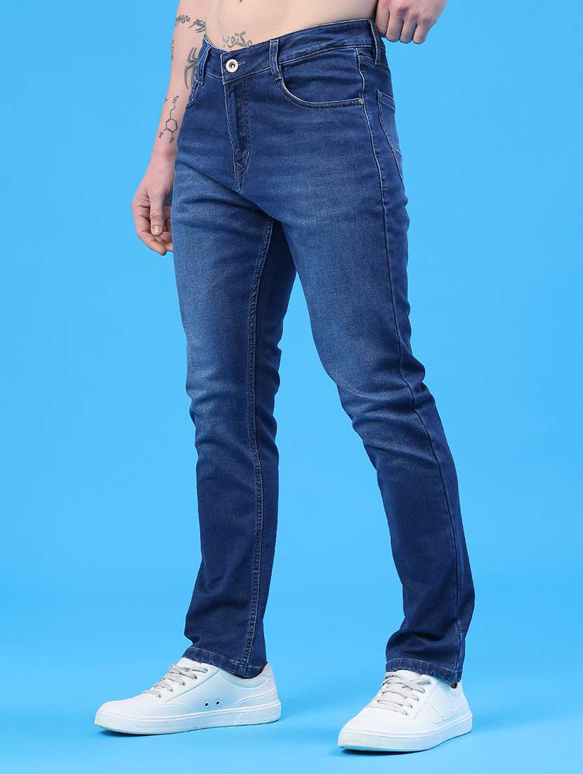 Men Washed Mid Rise Full Length Slim Fit Jeans - 22317480 -  Standard Image - 3