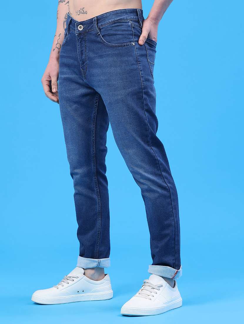 men washed mid rise full length slim fit jeans - 22317481 -  Standard Image - 3