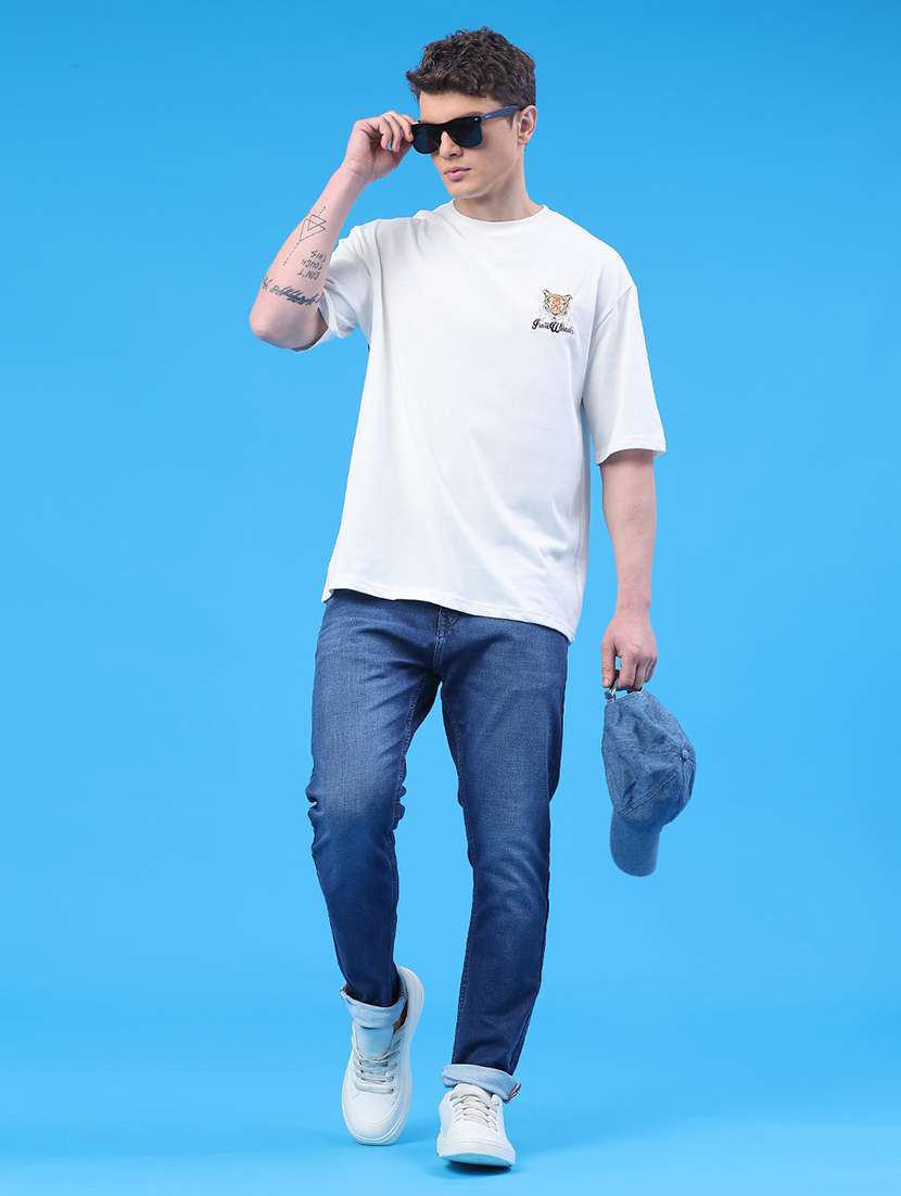 men washed mid rise full length slim fit jeans - 22317481 -  Standard Image - 5