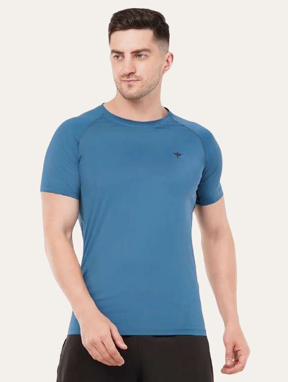 men solid short sleeve slim fit t-shirt