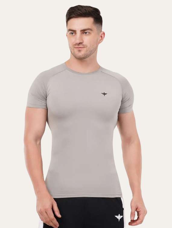 men solid short sleeve slim fit t-shirt