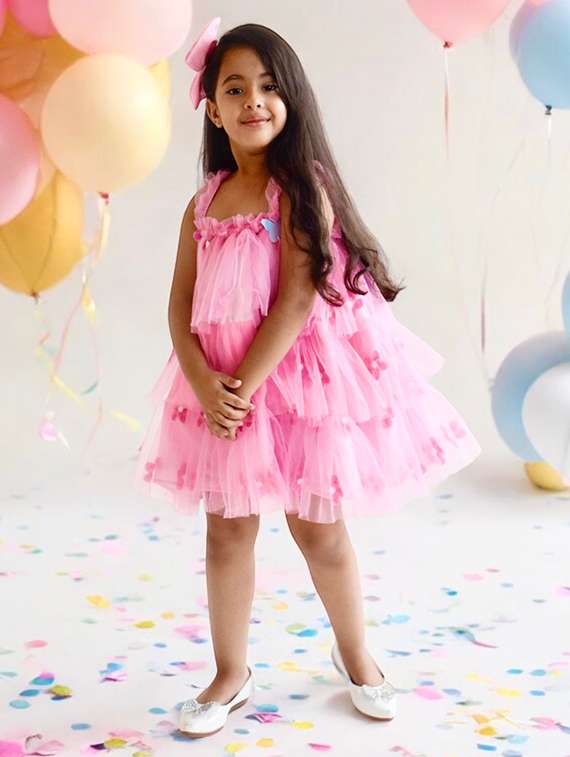 girls floral printed sleeveless ruffle dress