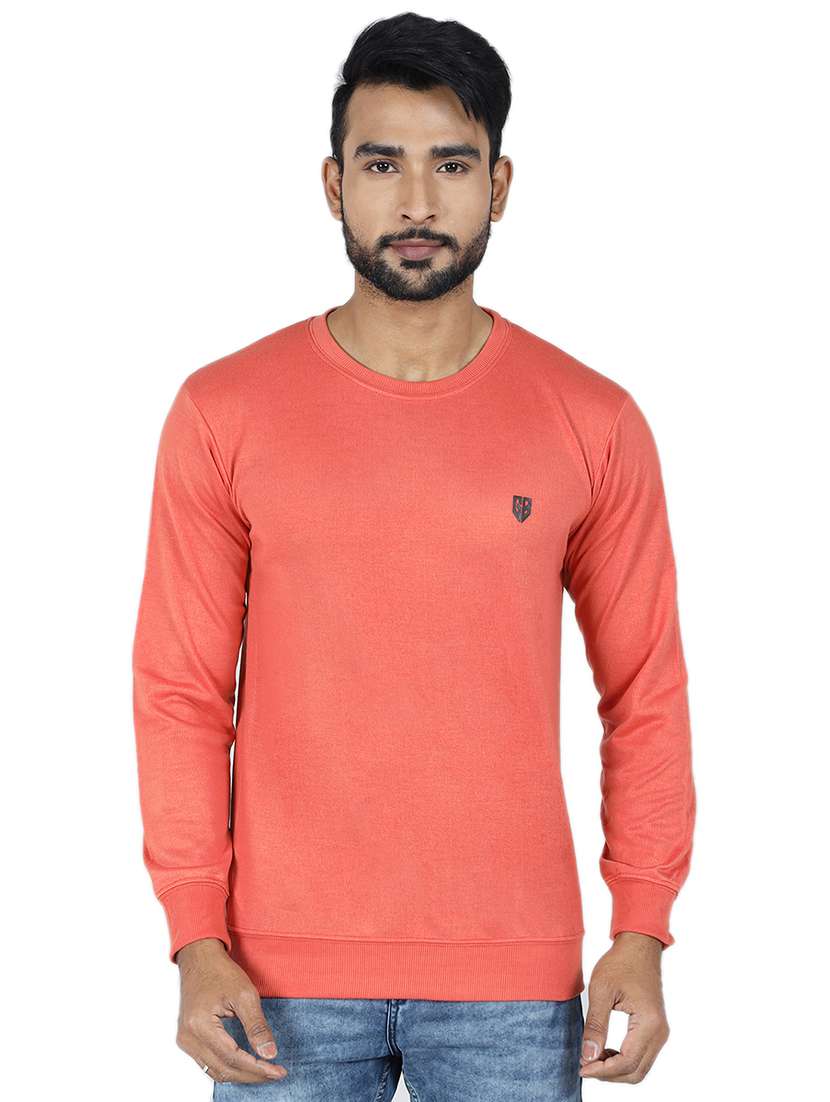 men solid long sleeve regular fit pullover