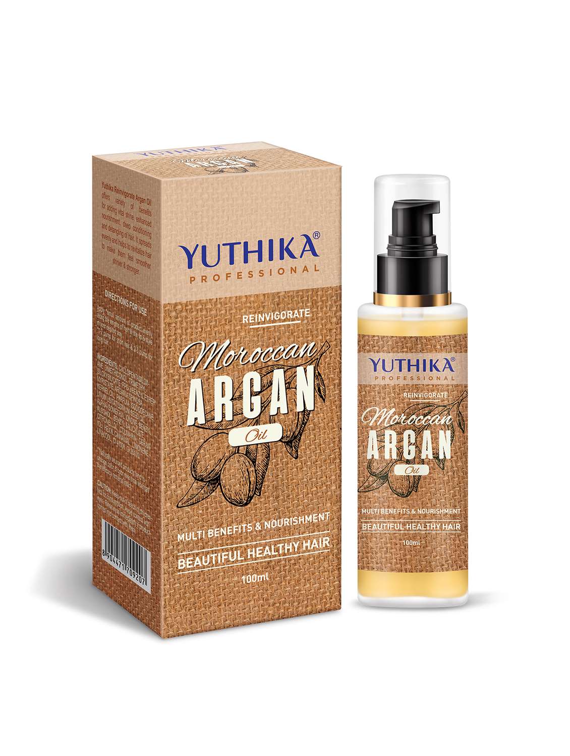 yuthika moroccan argan hair oil for women & men | ultra-smooth & shiny, tames frizz hair oil (100 ml)