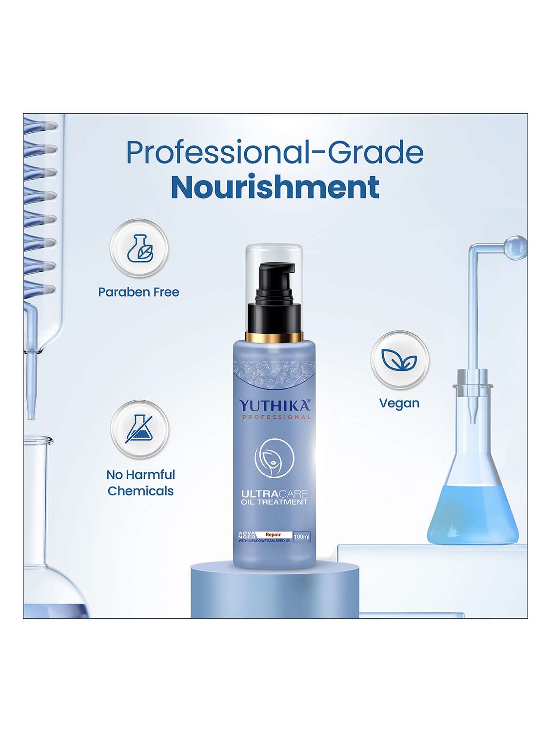 yuthika professional ultra care oil advanced hair repair oil for dry & frizzy hair oil (100 ml) - 22317644 -  Standard Image - 3