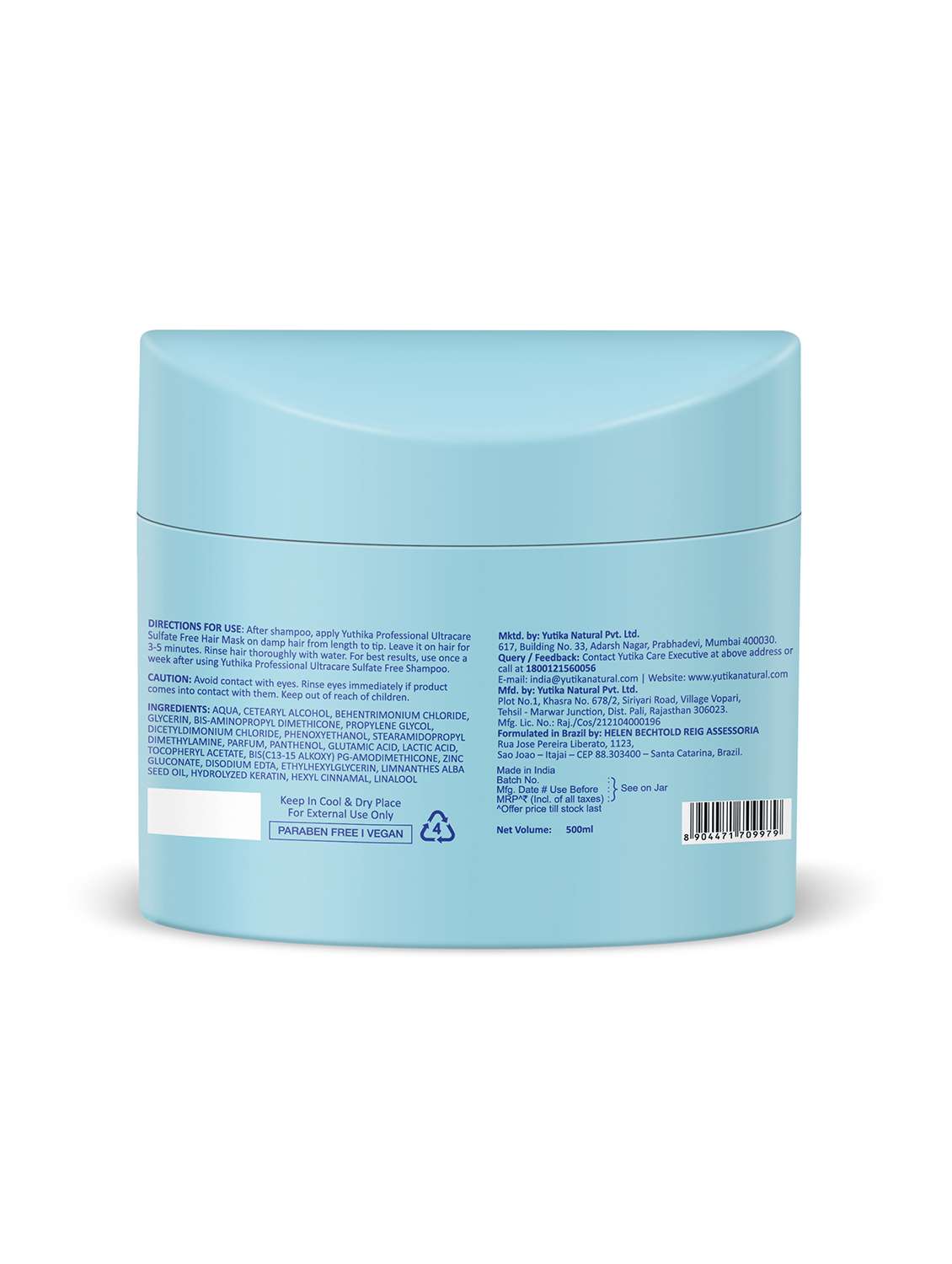 yuthika proffesional ultra sulphate free hair mask 500ml - 22317741 -  Standard Image - 3