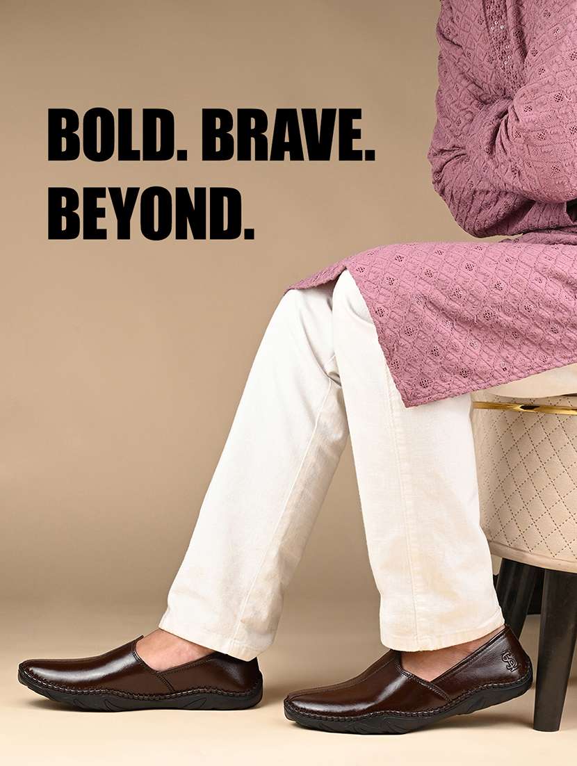 men brown slip on mojari - 22317743 -  Standard Image - 5