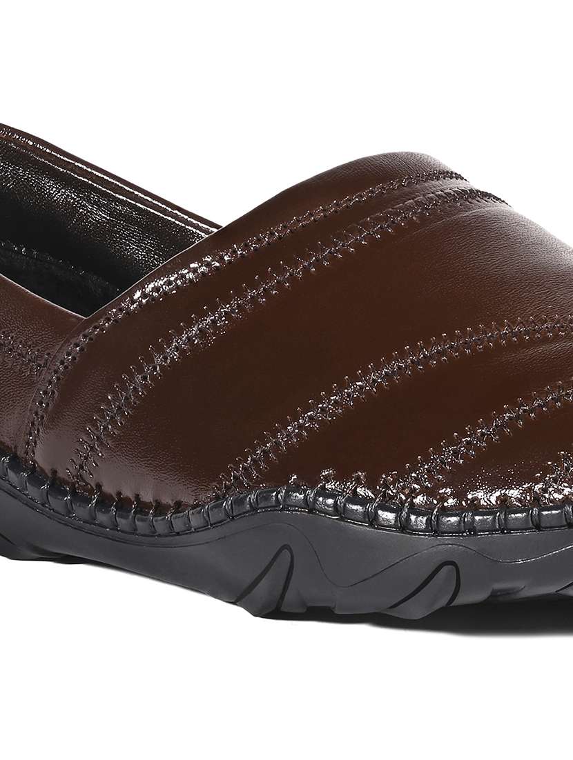 men brown slip on mojari - 22317744 -  Standard Image - 3