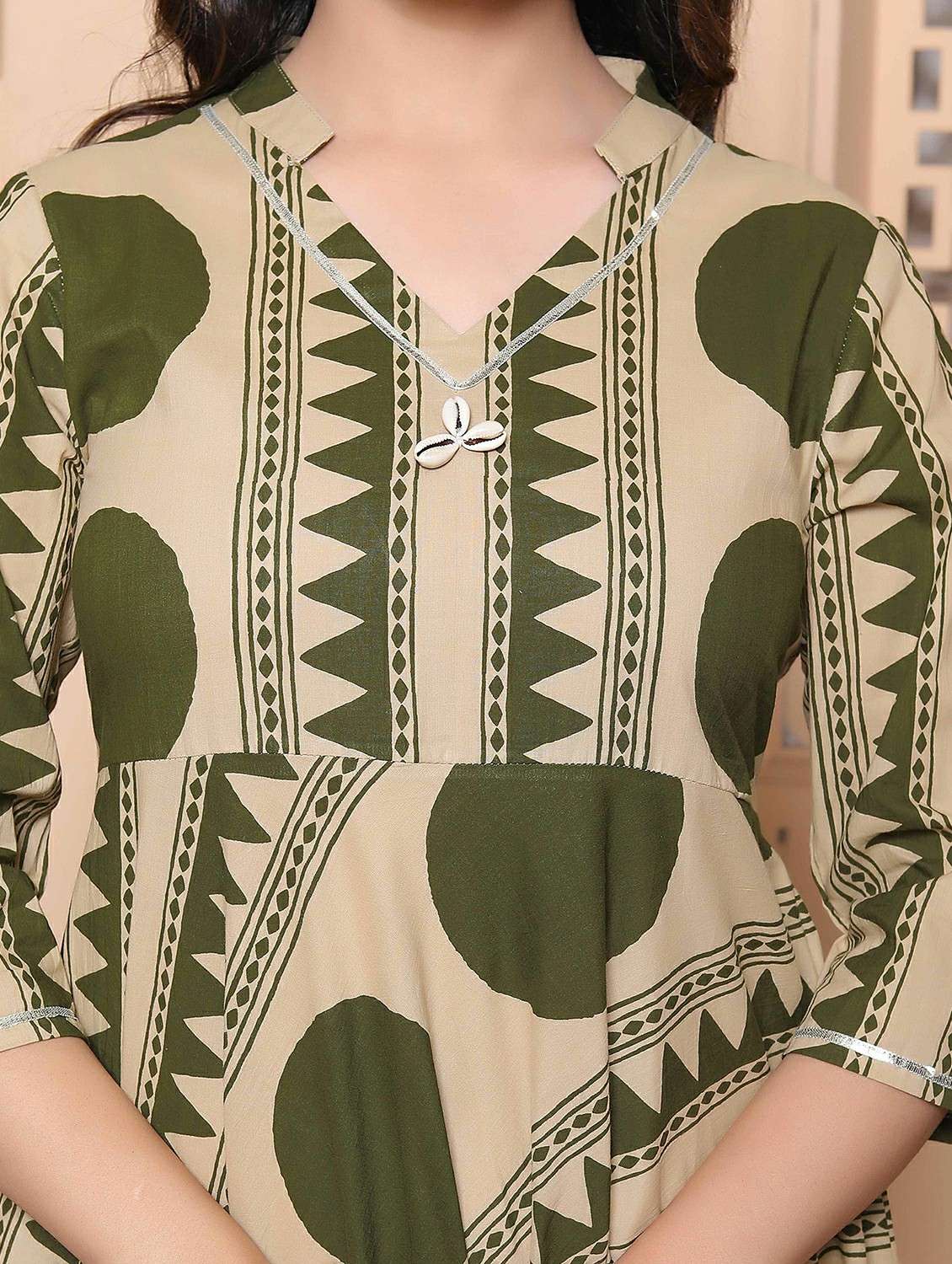 women printed three quarter sleeve anarkali kurta - 22317755 -  Standard Image - 3