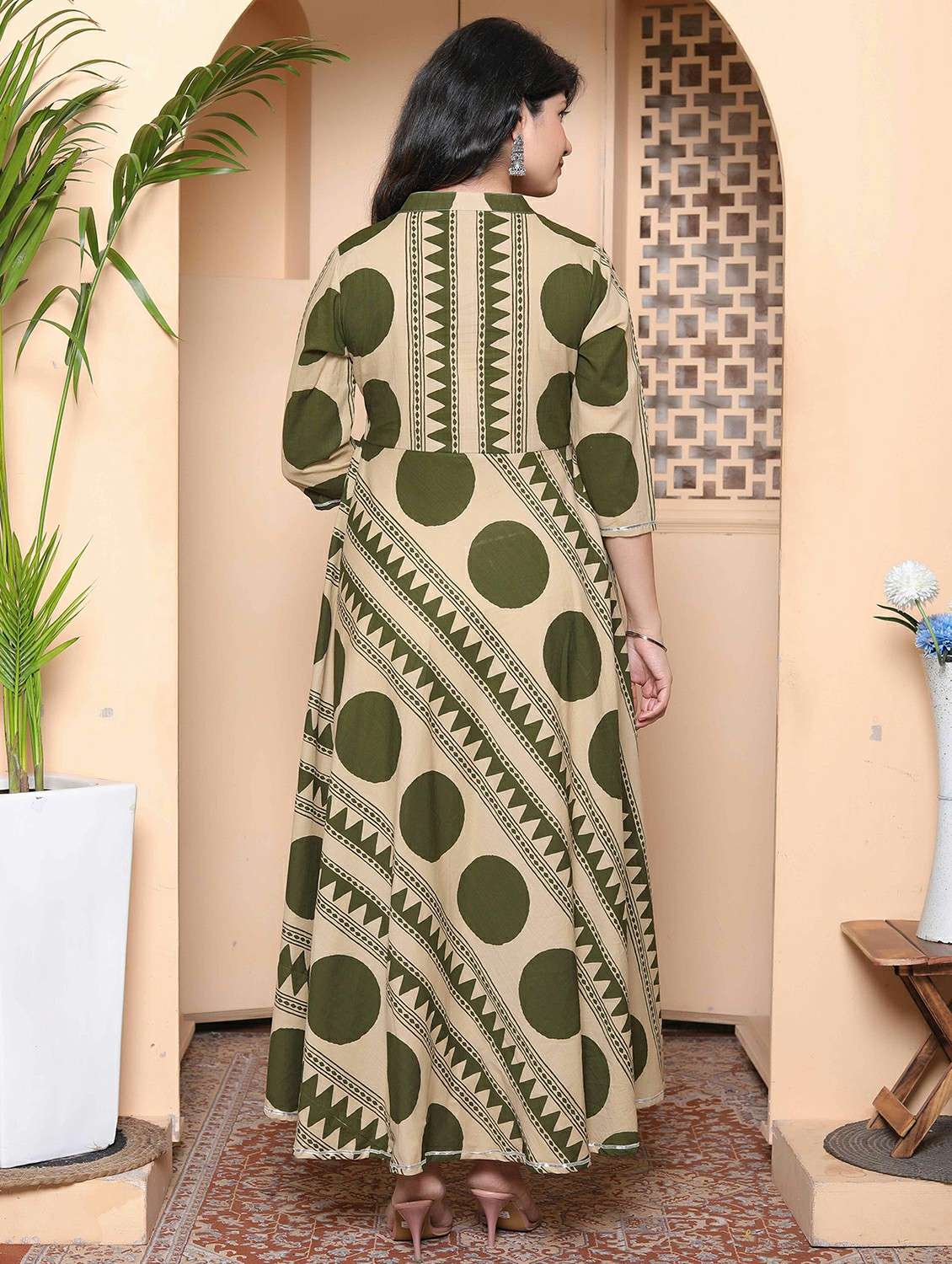 women printed three quarter sleeve kurta with dupatta set - 22317823 -  Standard Image - 3