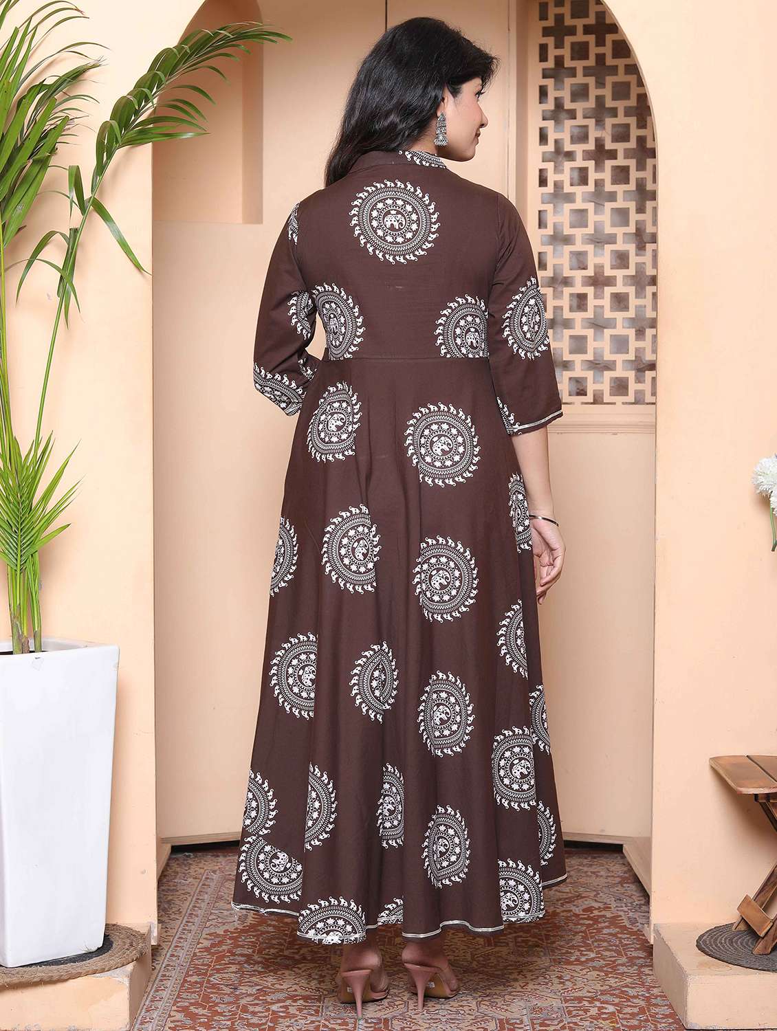 women printed three quarter sleeve kurta with dupatta set - 22317824 -  Standard Image - 3