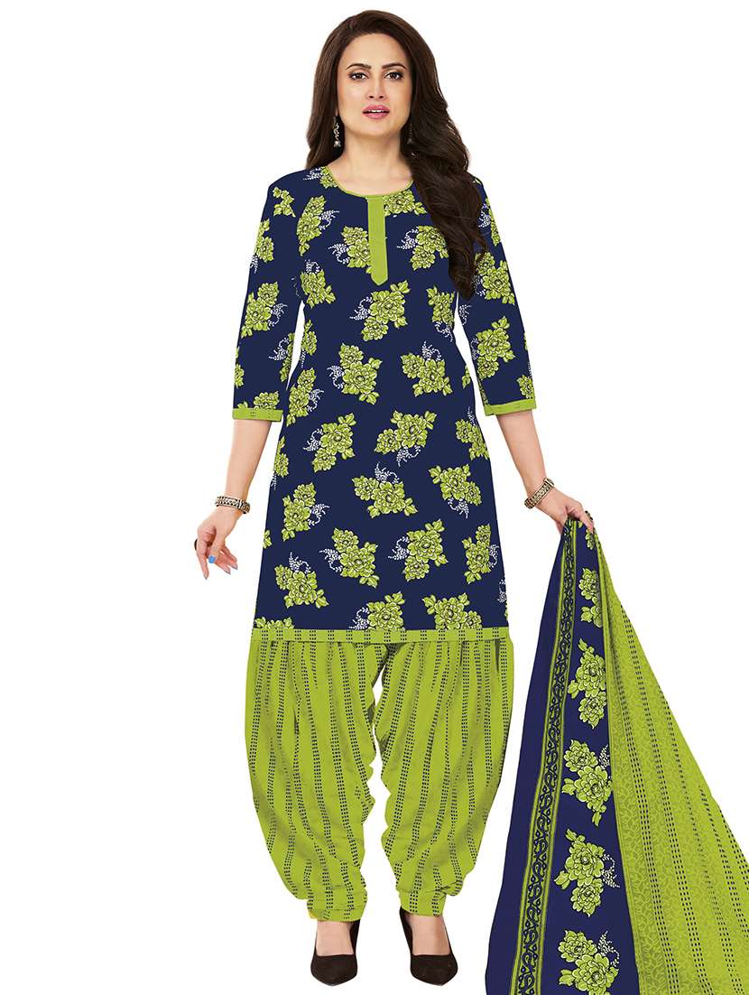 women printed unstitched suit set