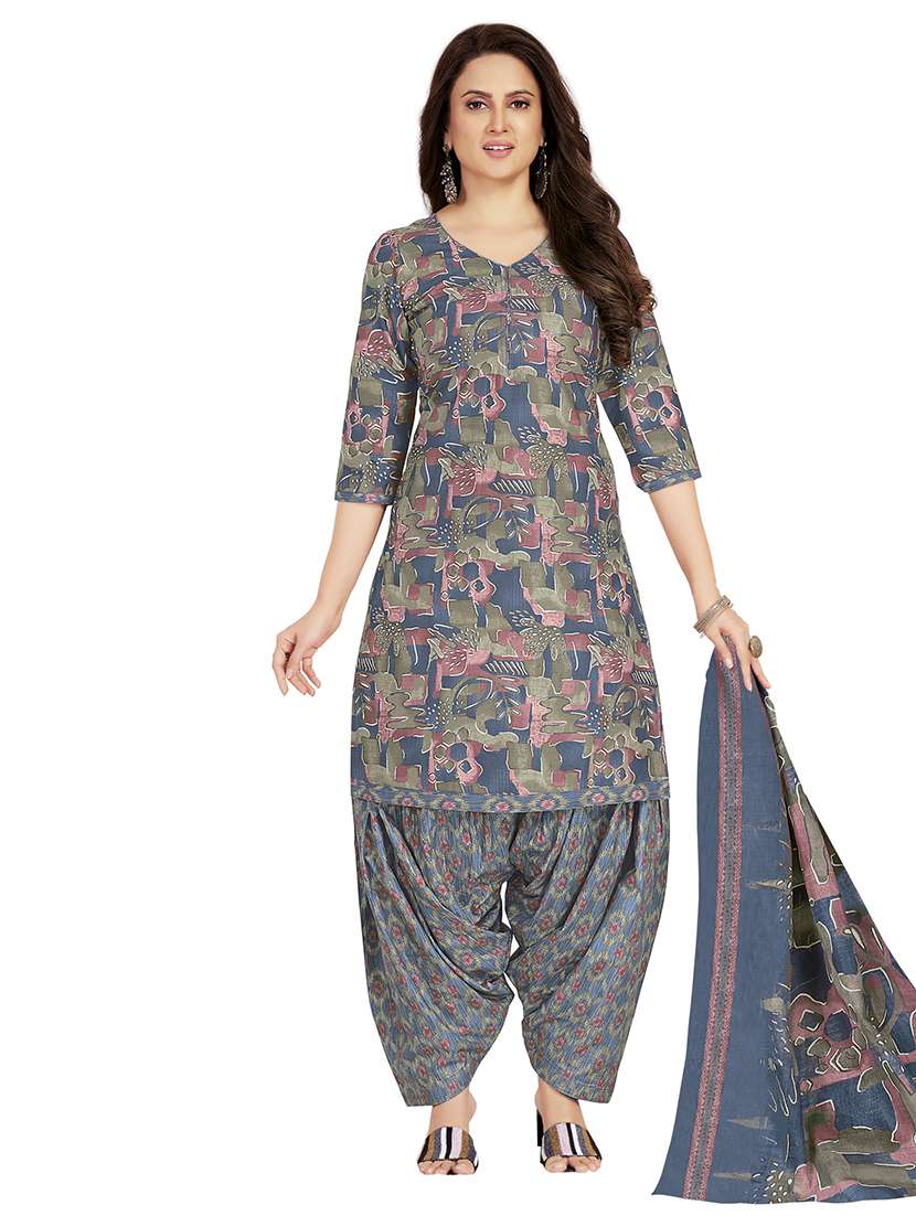 women printed unstitched suit set