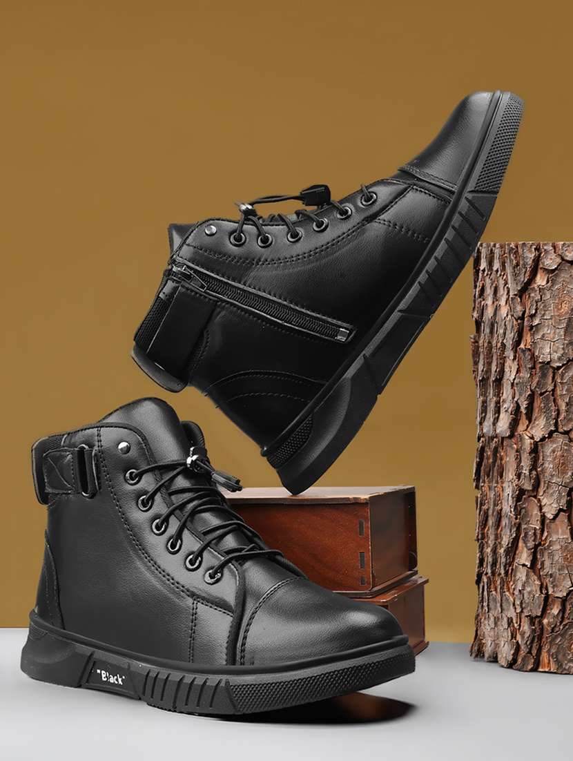 men black lace up boot