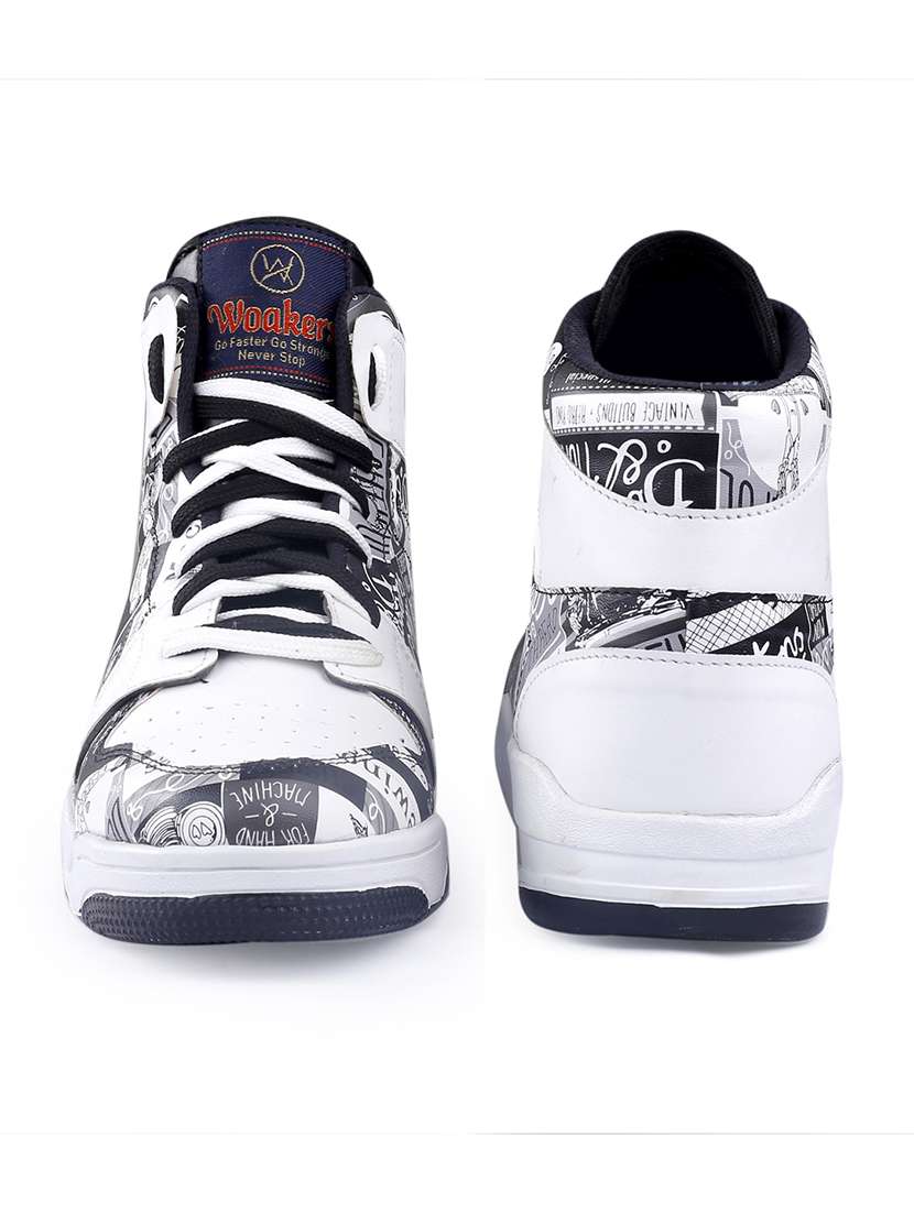 men printed lace up high ankle sneaker - 22318573 -  Standard Image - 3
