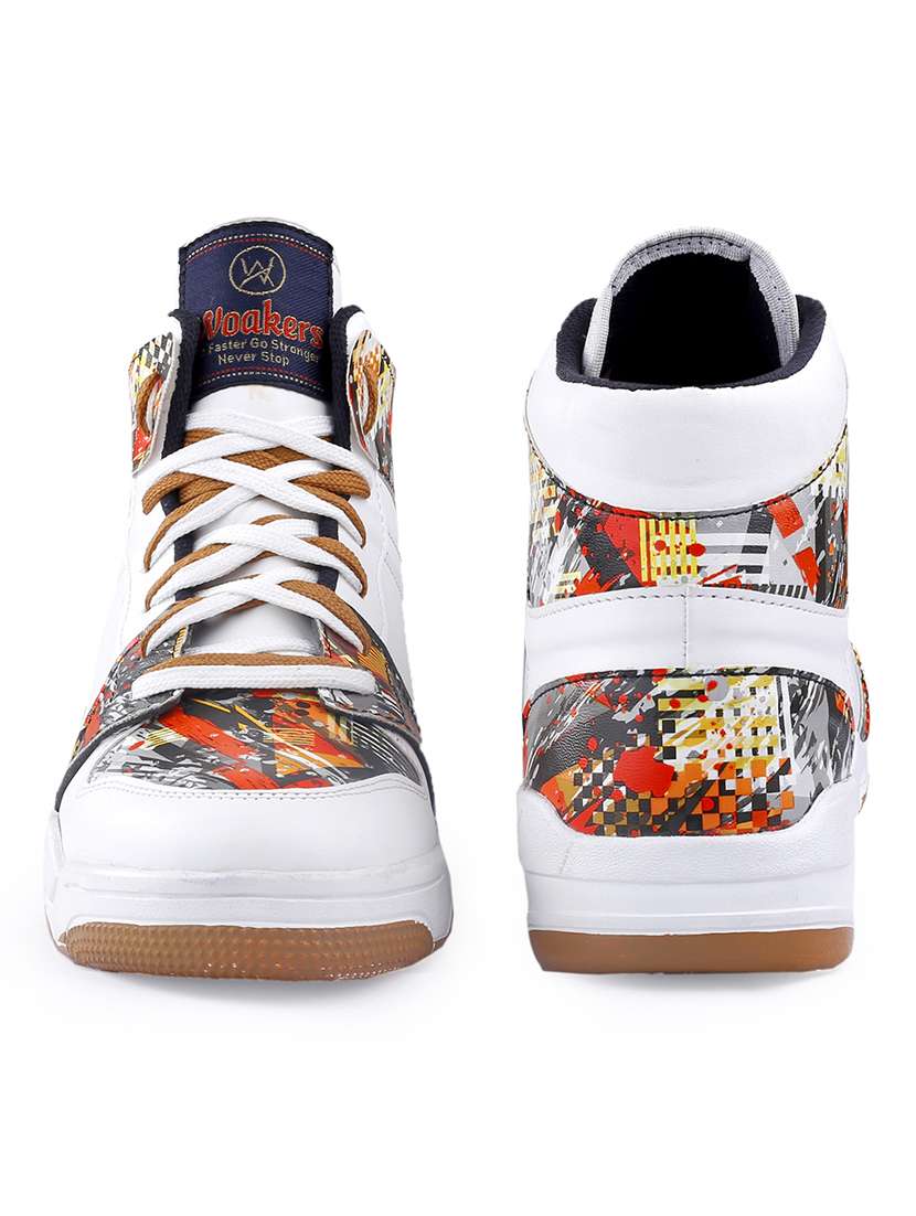 men printed lace up high ankle sneaker - 22318575 -  Standard Image - 3