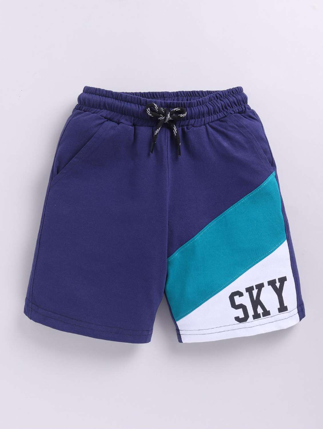 boys color blocked mid rise shorts