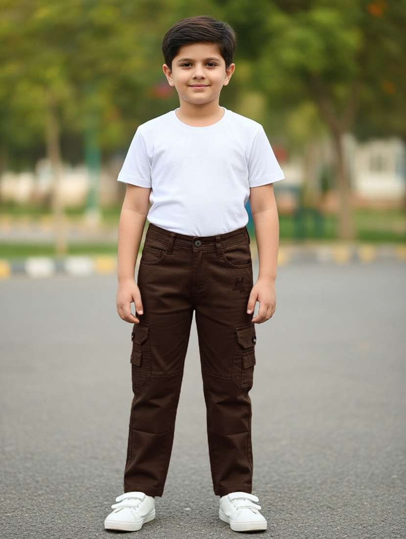 brown poly cotton plain jean
