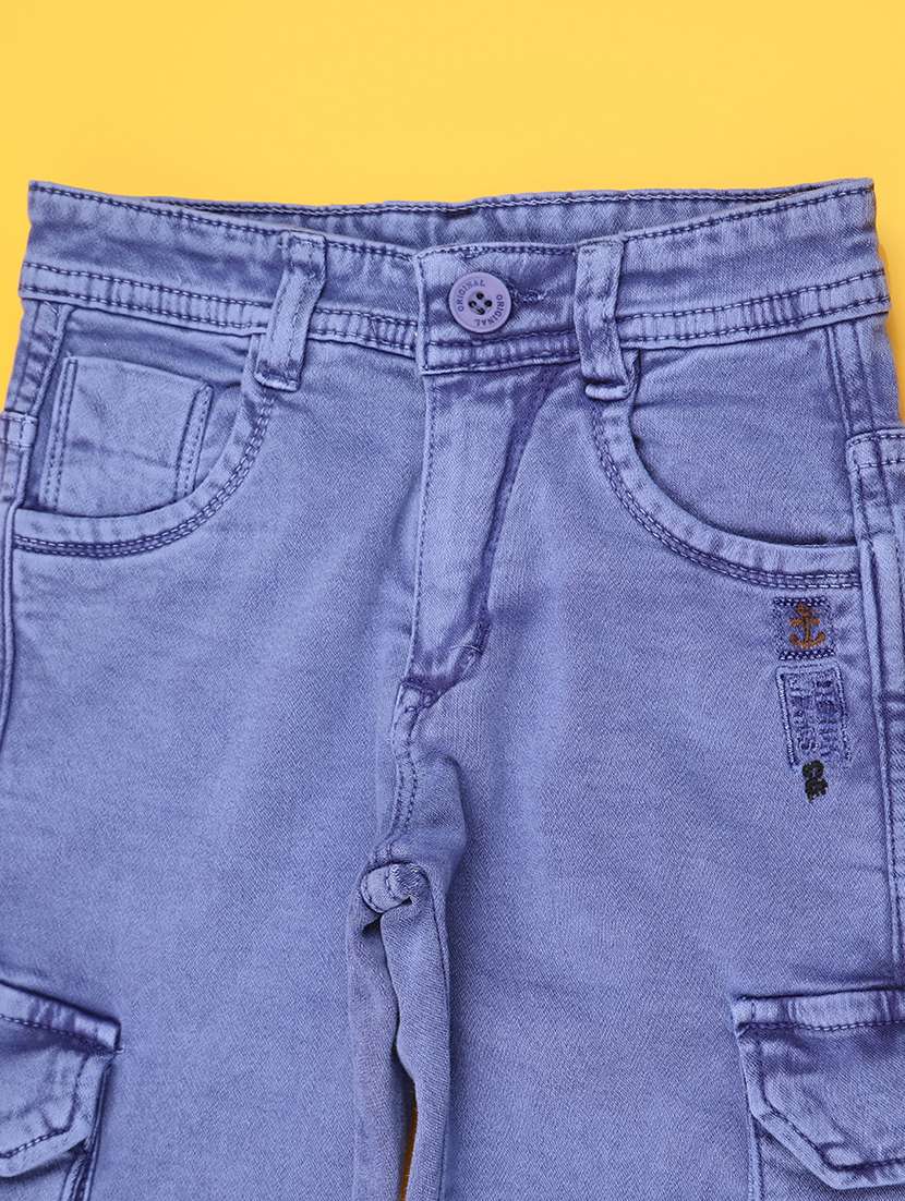 boys solid mid rise cargo - 22318893 -  Standard Image - 3