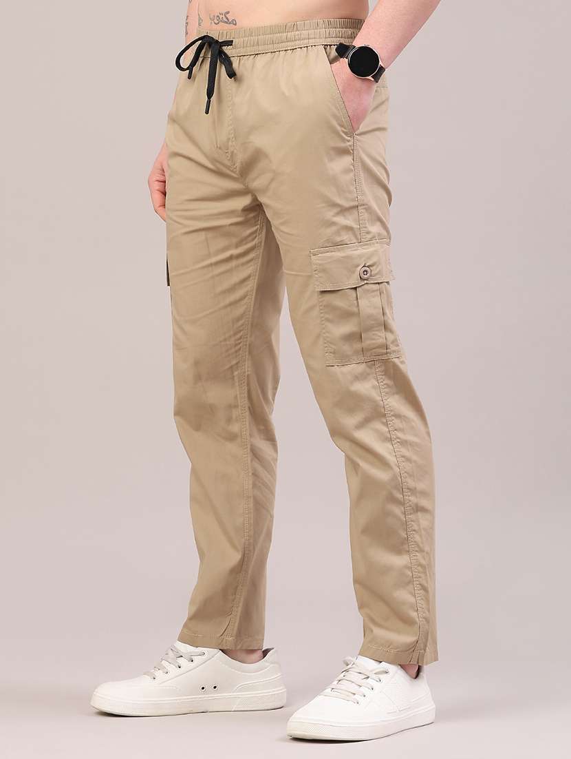 men solid mid rise regular fit cargo  - 22319005 -  Standard Image - 3