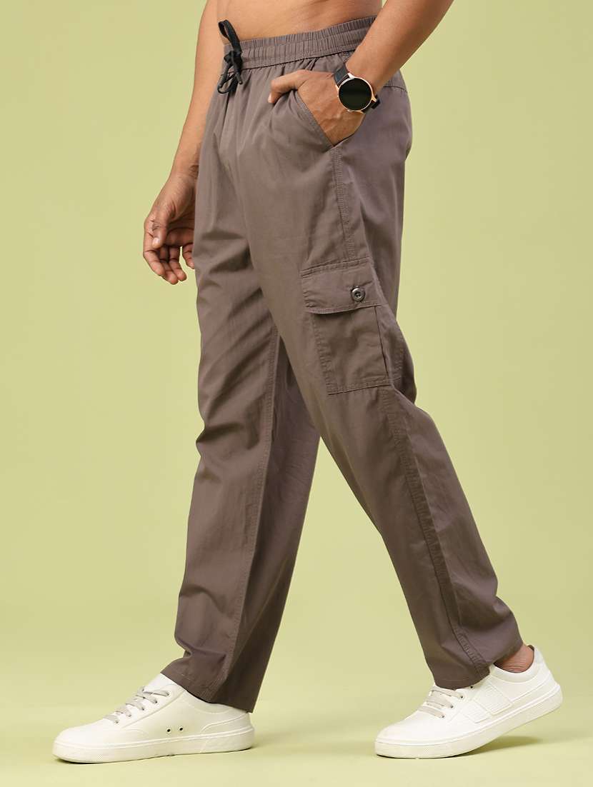 men solid mid rise regular fit cargo  - 22319006 -  Standard Image - 3