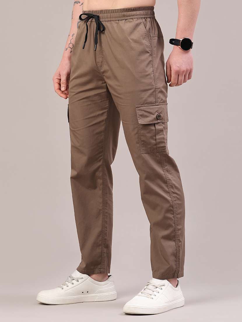 men solid mid rise regular fit cargo  - 22319007 -  Standard Image - 3