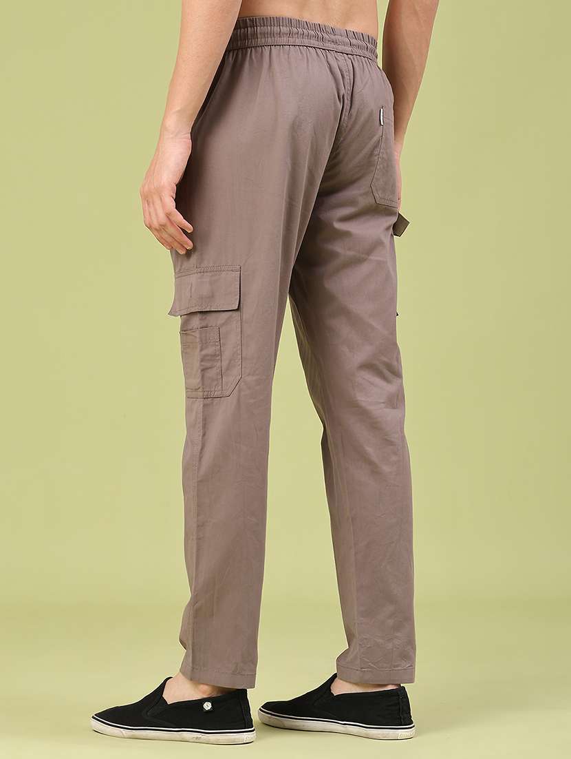 men solid mid rise regular fit cargo  - 22319008 -  Standard Image - 3