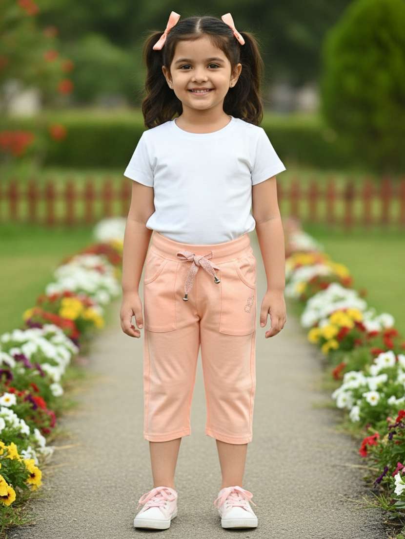 peach cotton three fourths shorts and threefourth