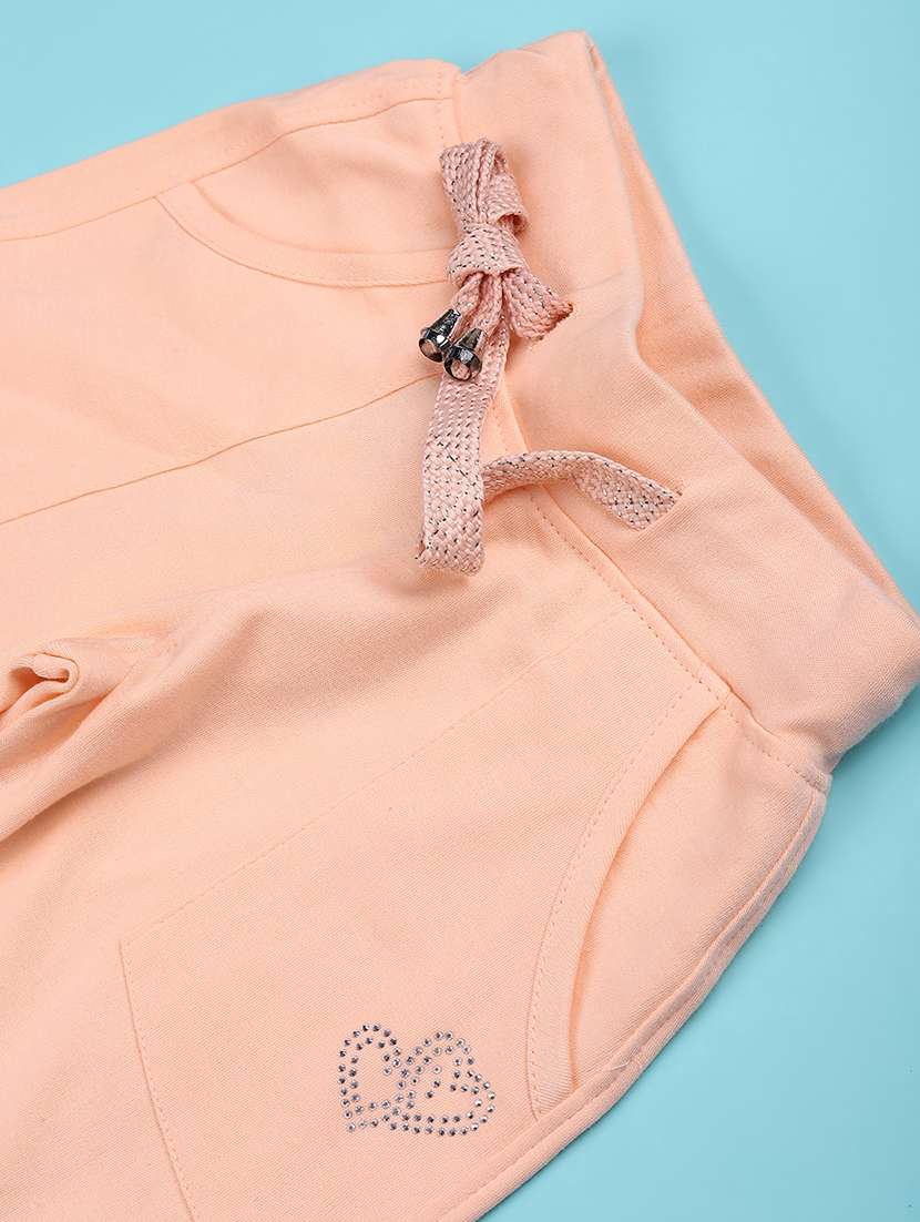 peach cotton three fourths shorts and threefourth - 22319013 -  Standard Image - 3