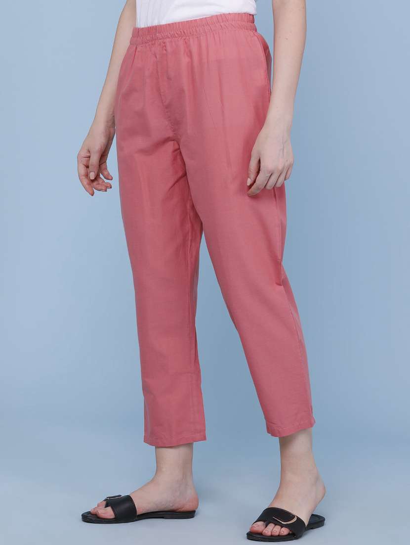 Women Solid Mid Rise Tapered Pant - 22319020 -  Standard Image - 3