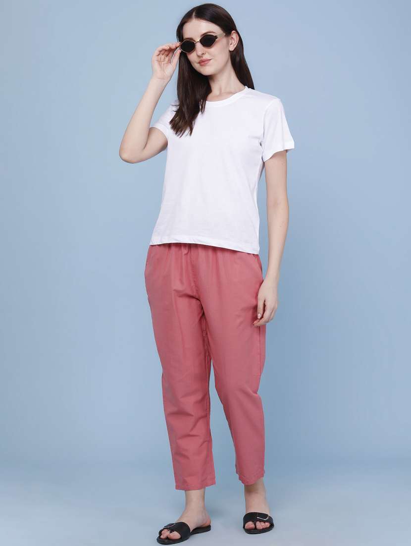 Women Solid Mid Rise Tapered Pant - 22319020 -  Standard Image - 5