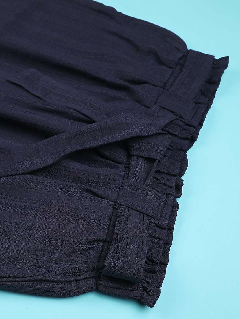 girls solid mid rise straight palazzo - 22319039 -  Standard Image - 3