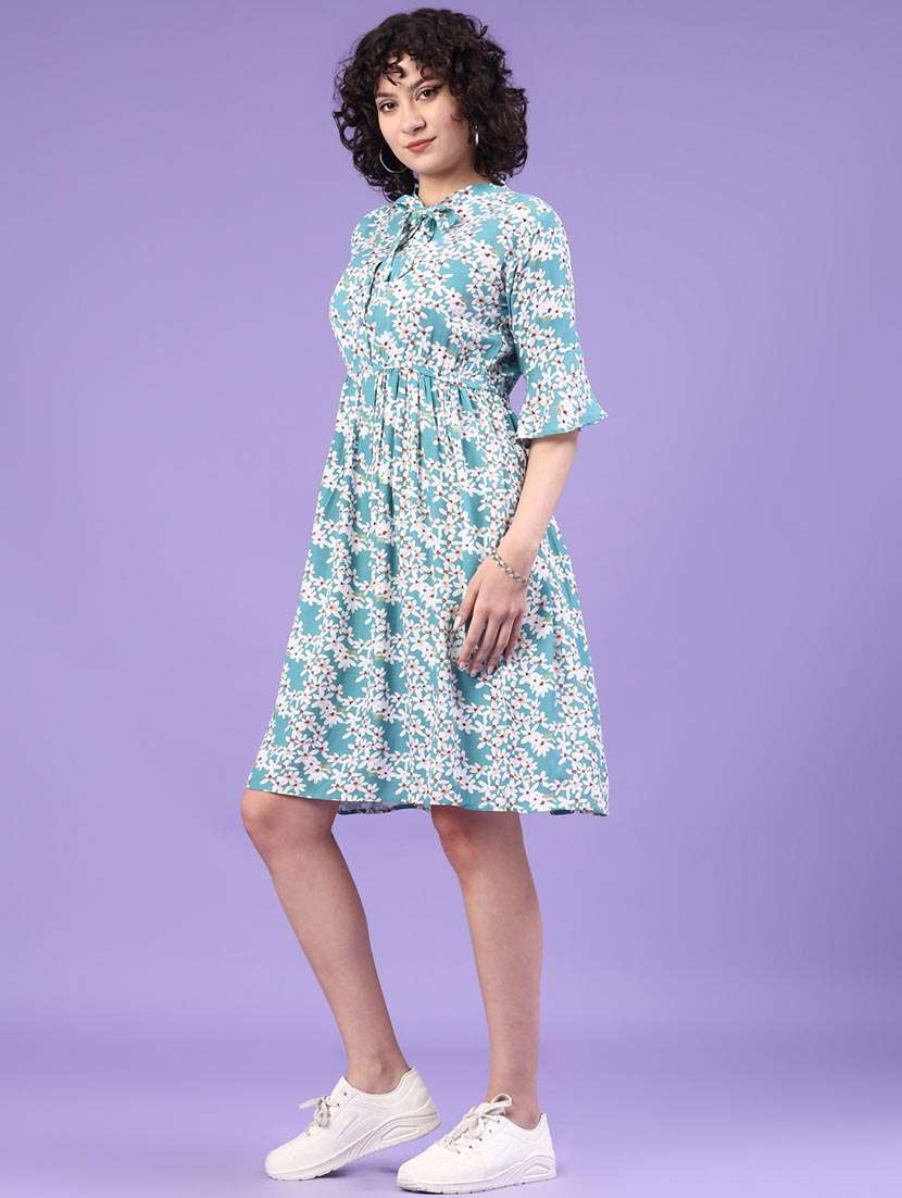 women floral print bell sleeve a-line dress - 22319045 -  Standard Image - 3