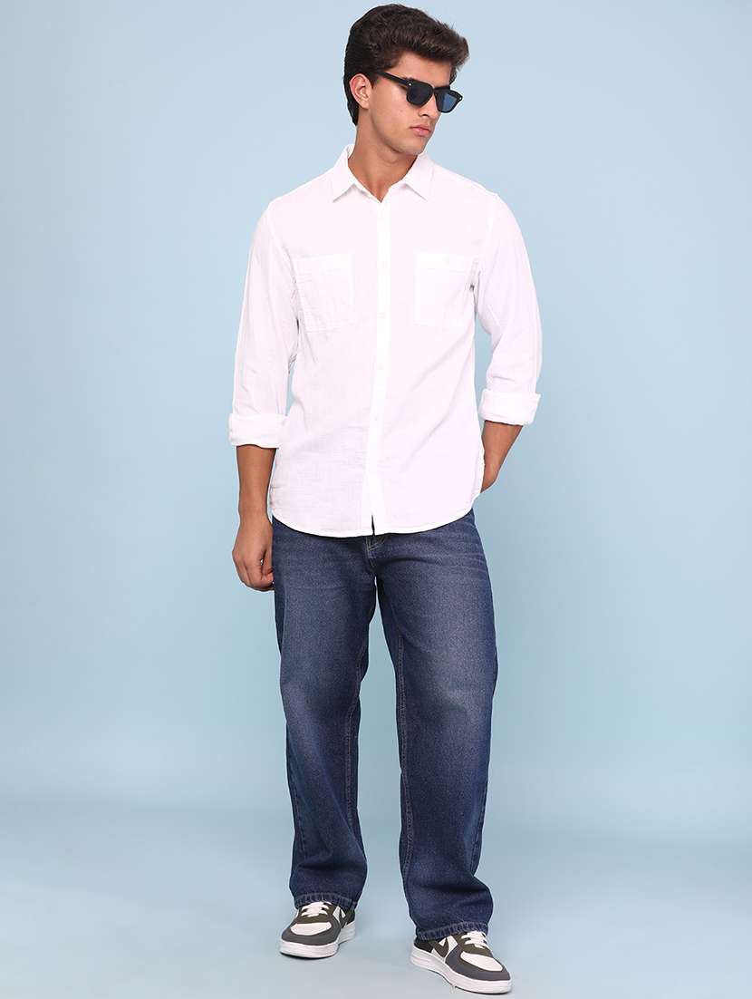 men solid long sleeves casual shirt - 22319150 -  Standard Image - 5