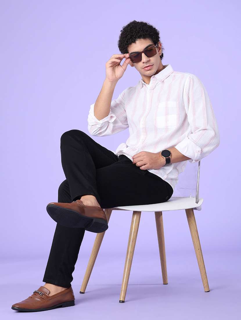 Men Solid Mid Rise Regular Fit Chinos - 22319160 -  Standard Image - 5