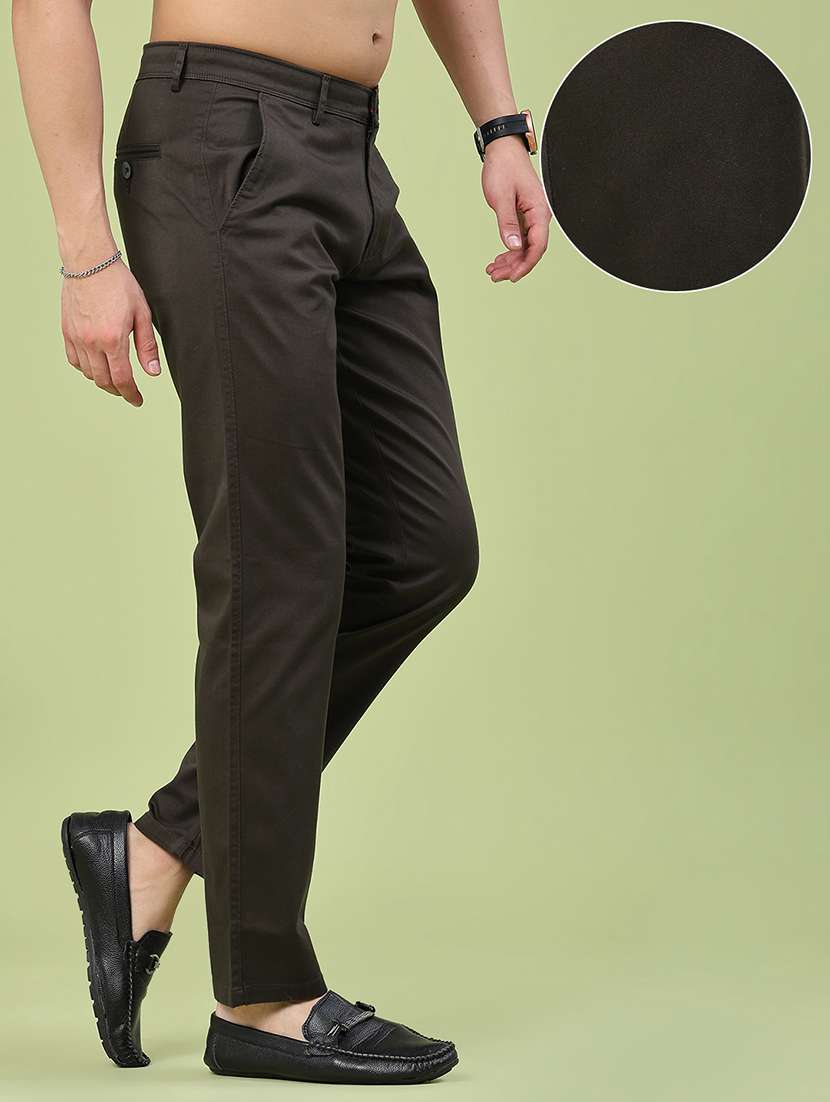 men solid mid rise chinos casual trouser - 22319161 -  Standard Image - 3