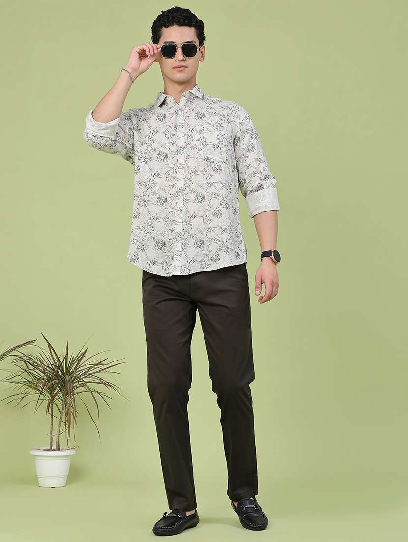 men solid mid rise chinos casual trouser - 22319161 -  Standard Image - 5